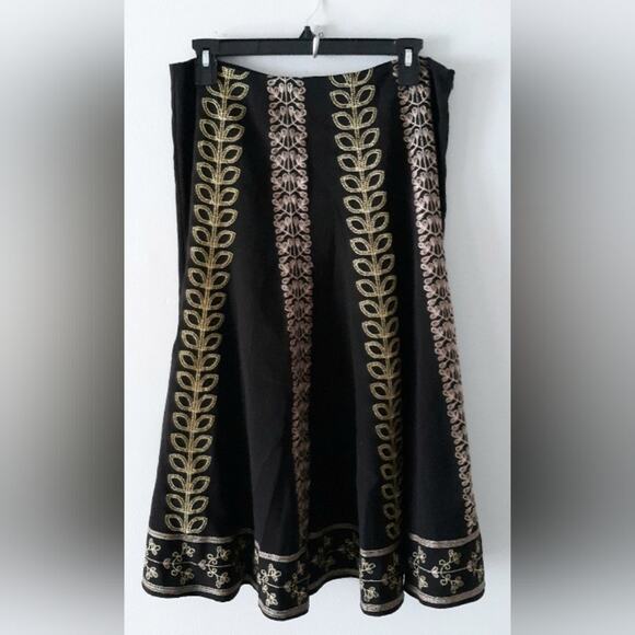 Allison Taylor Embroidered Full Midi Skirt - Picture 1 of 5